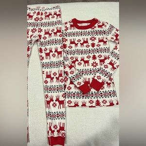 Hanna Andersson Red and White holiday Kids Pajamas size 10